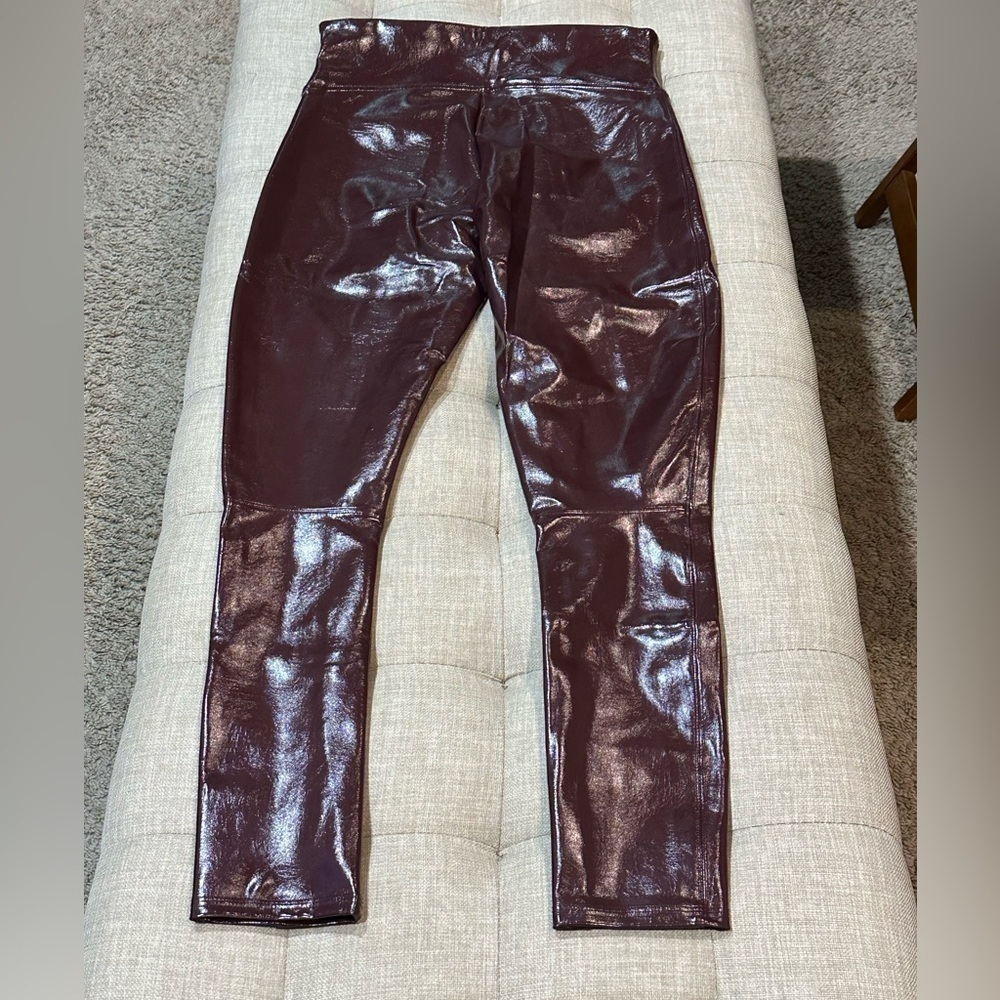 Women’s SPANXshape™ Faux Leather Patent Leggings Ruby Red Petite - Medium - NWT - Picture 3 of 11